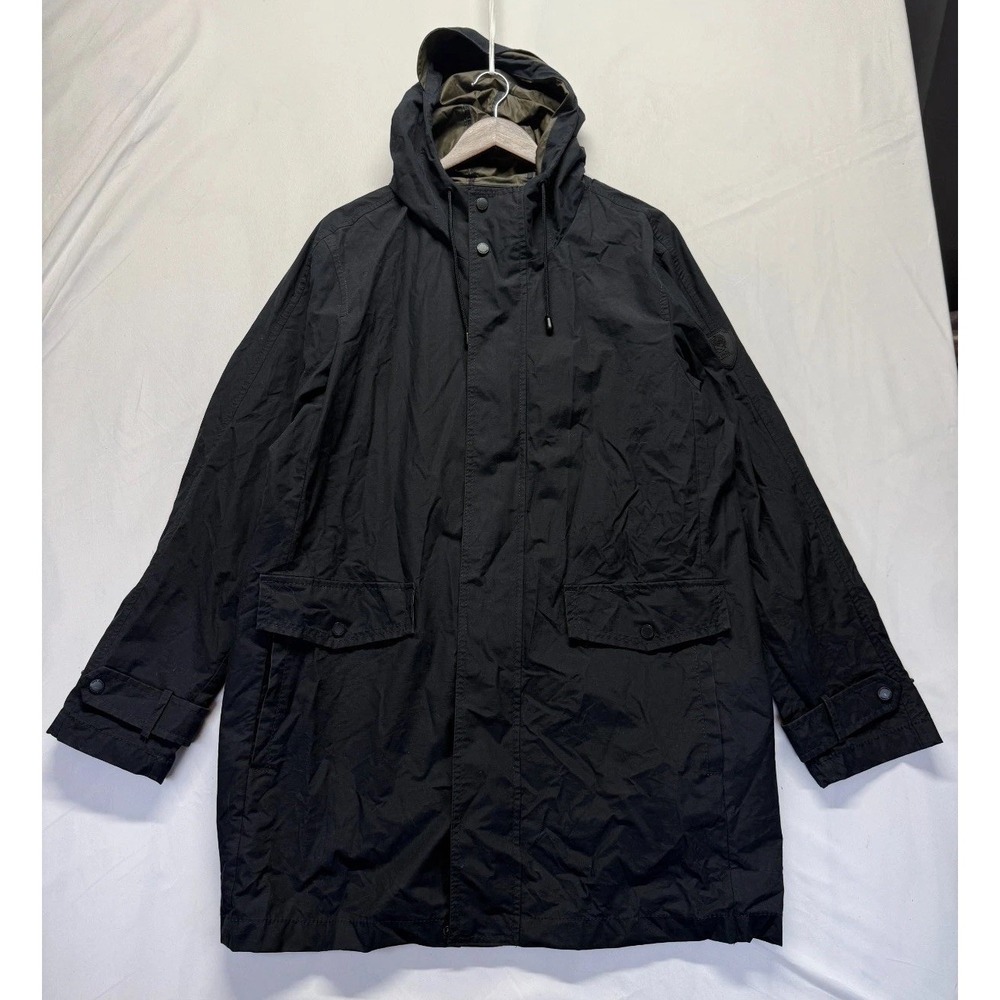 Vince Camuto Anorak Jacket Mens Large Black Cotton Full Zip Weather Resistant